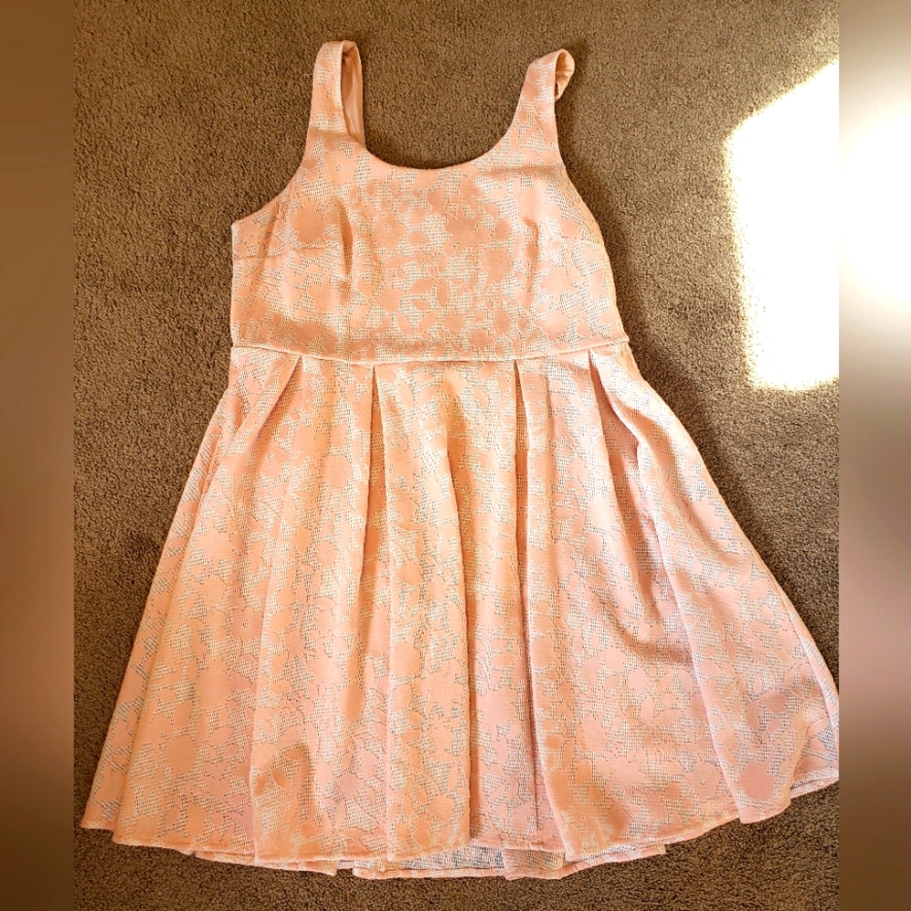Torrid white and pink plaid flower dress